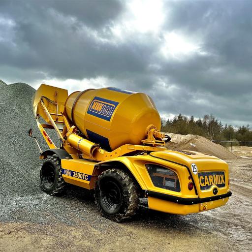 selbstladender Betonfahrmischer CARMIX lädt Kies