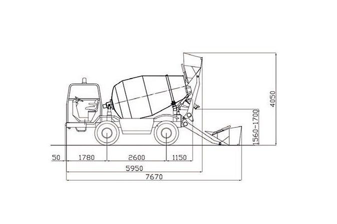 Technische Zeichung Dimensionen CARMIX 45 EVO