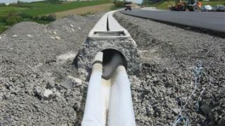 Schlitzrinne Gleitschalungsfertiger